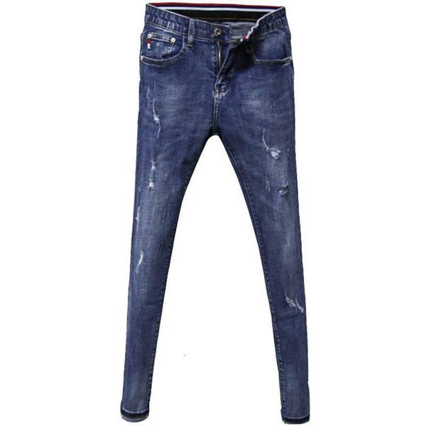 Men's Jeans brand jeans men's retro stretch slim-fitting feet tight ankle length pants summer thin social spirit guy pencil 7KRF, Blue
Men's Jeans brand jeans men's retro stretch slim-fitting feet tight ankle length pants summer thin social spirit guy pencil 7KRF, Blue