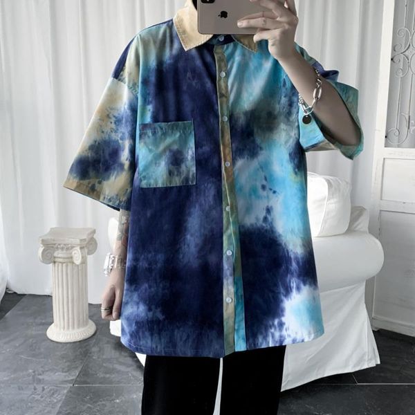 summer tie-dye shirt men's fashion retro casual men streetwear wild loose korean short-sleeved shirts mens -2xl, White;black
summer tie-dye shirt men's fashion retro casual men streetwear wild loose korean short-sleeved shirts mens -2xl, White;black