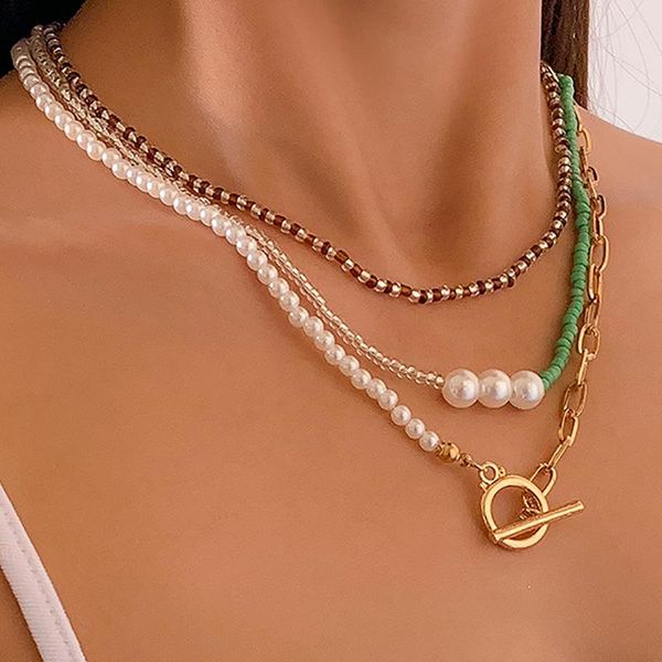 chokers fashion choker pearl necklace for women 2021 jewelry bohemia round green rice bead chain women's necklaces hip hop, Golden;silver
chokers fashion choker pearl necklace for women 2021 jewelry bohemia round green rice bead chain women's necklaces hip hop, Golden;silver