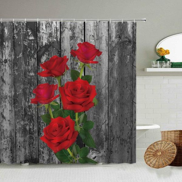 shower curtains retro wood grain red rose flowers curtain white blue bathroom wall decoration with hook waterproof polyester screen set
shower curtains retro wood grain red rose flowers curtain white blue bathroom wall decoration with hook waterproof polyester screen set