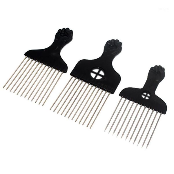3pcs wide teeth metal comb curly hairbrush hair fork pick black handle hairdressing brush styling tool1, Silver
3pcs wide teeth metal comb curly hairbrush hair fork pick black handle hairdressing brush styling tool1, Silver