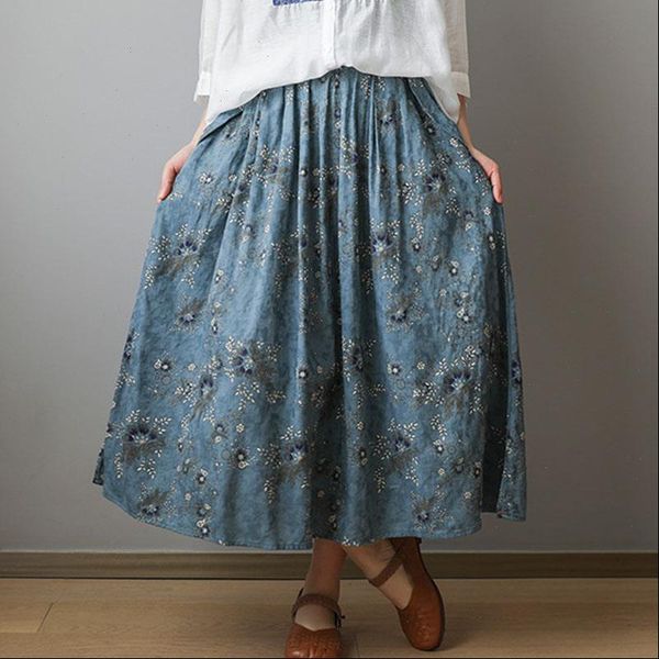 spring summer retro fashion womens skirts floral print pockets elastic waist half skirt loose leisure all match, Black
spring summer retro fashion womens skirts floral print pockets elastic waist half skirt loose leisure all match, Black