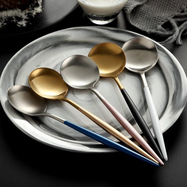 spoons dinner spoon stainless steel dessert unique dinnerware long handle solid round cutlery colorful western kitchen tool
spoons dinner spoon stainless steel dessert unique dinnerware long handle solid round cutlery colorful western kitchen tool
