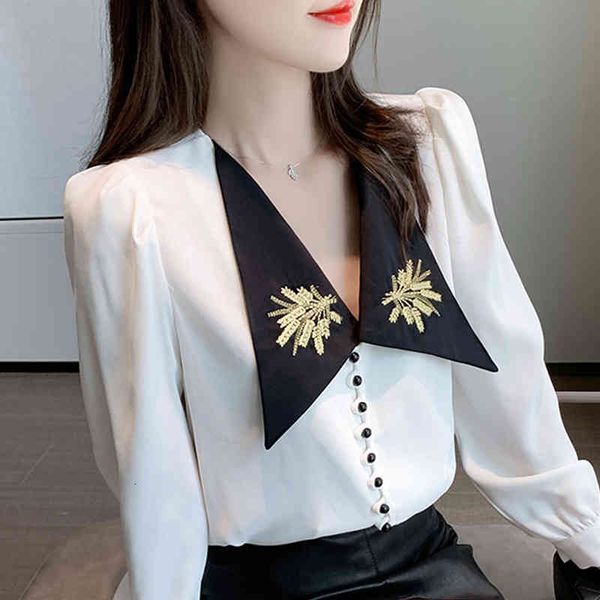 women's blouses & shirts women long sleeve blouse white with cleavage on v ladies embroidered women's clothes femme 18hg
women's blouses & shirts women long sleeve blouse white with cleavage on v ladies embroidered women's clothes femme 18hg