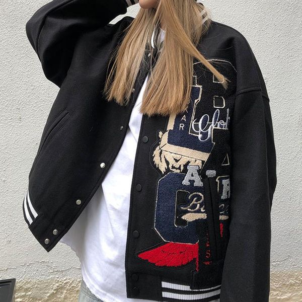 women's jackets punk letter print aesthetic streetwear cardigan high street hip-hop jacket o-neck long-sleeved baseball uniform pilot, Black;brown
women's jackets punk letter print aesthetic streetwear cardigan high street hip-hop jacket o-neck long-sleeved baseball uniform pilot, Black;brown
