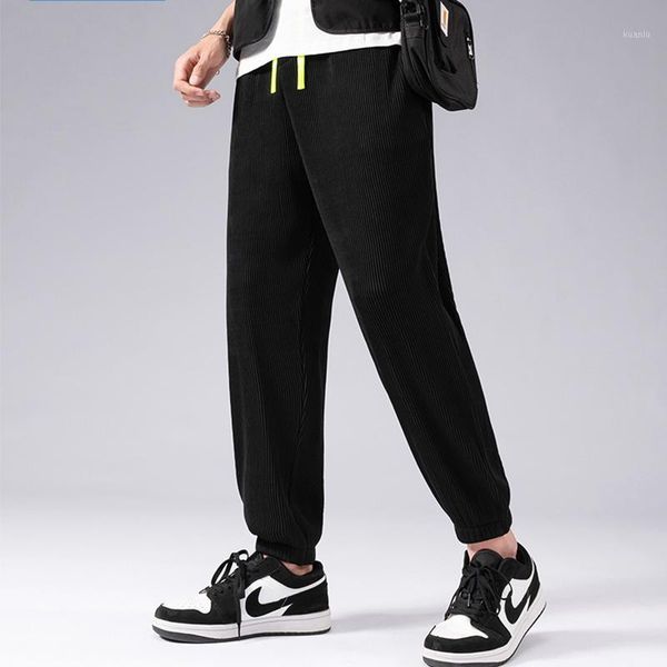 men's pants legible pant men ice silk ankle-length male casual elastic waist loose trousers man, Black
men's pants legible pant men ice silk ankle-length male casual elastic waist loose trousers man, Black