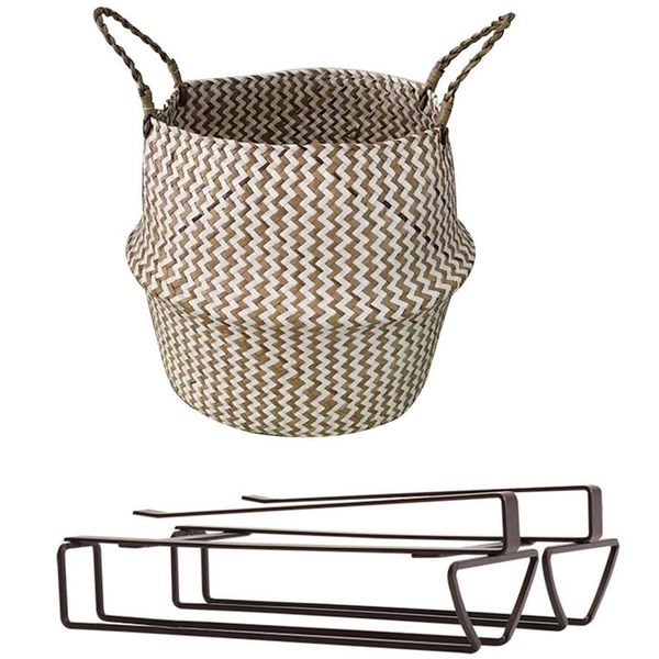 storage baskets 1 pcs portable foldable natural seagrass woven basket & hanging wine glass holder
storage baskets 1 pcs portable foldable natural seagrass woven basket & hanging wine glass holder