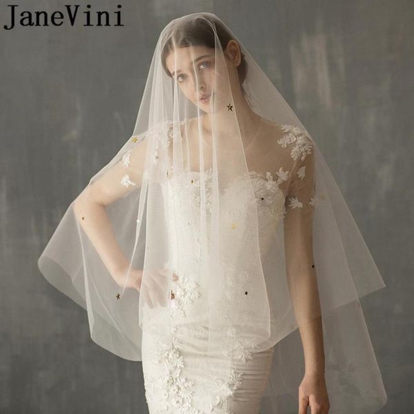 bridal veils janevini two layers veil with comb shiny stars short wedding veu de noiva curto cut edge tulle tule mariage, Black
bridal veils janevini two layers veil with comb shiny stars short wedding veu de noiva curto cut edge tulle tule mariage, Black