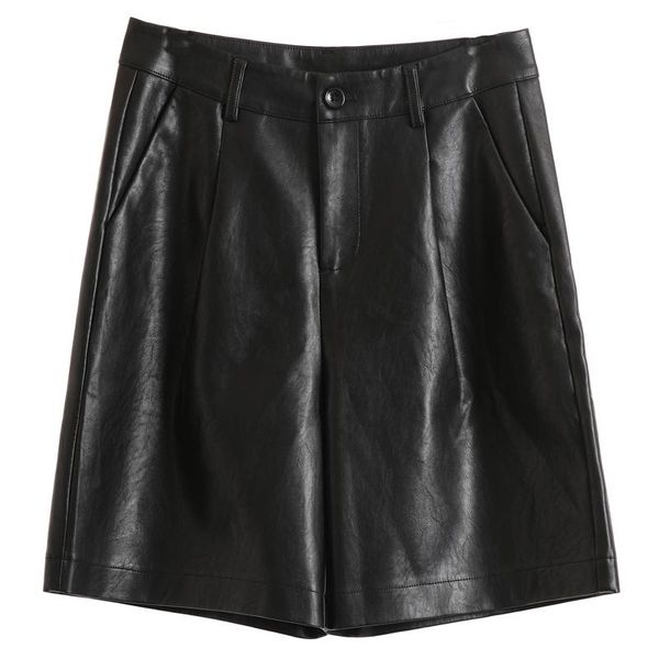 women's shorts s-3xl fashion pu leather autumn winter 2021 elastic waist loose five points trouser plus size, White;black
women's shorts s-3xl fashion pu leather autumn winter 2021 elastic waist loose five points trouser plus size, White;black