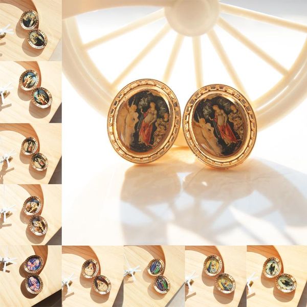 stud vintage style earrings for female trendy punk personality statement jewelry gift american gothic famous human portrait 2021, Golden;silver
stud vintage style earrings for female trendy punk personality statement jewelry gift american gothic famous human portrait 2021, Golden;silver