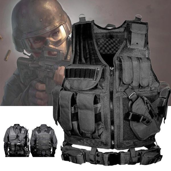 gym clothing outdoor adventure safety tactical equipment multi-pocket army vest detachable trainning, White;black
gym clothing outdoor adventure safety tactical equipment multi-pocket army vest detachable trainning, White;black