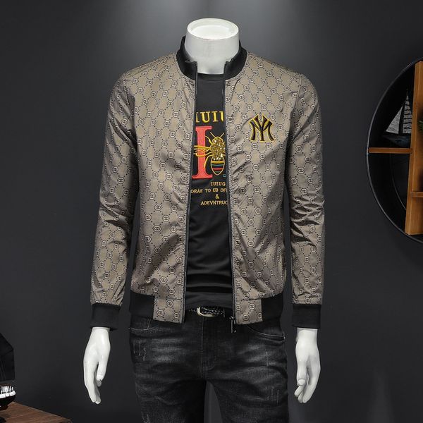 fashion jacket autumn 2021 baseball collar printed men's youth korean slim fit coat, Black;brown
fashion jacket autumn 2021 baseball collar printed men's youth korean slim fit coat, Black;brown