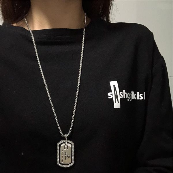 fashion personality crystal letter army brand necklace men and women hiphop sweater chain accessories pendant necklaces, Silver
fashion personality crystal letter army brand necklace men and women hiphop sweater chain accessories pendant necklaces, Silver