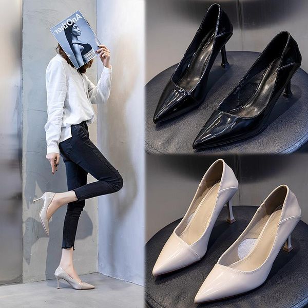 8cm high heels women's spring 2021 thin heel pointed fashion shoes casual leather single dress, Black
8cm high heels women's spring 2021 thin heel pointed fashion shoes casual leather single dress, Black