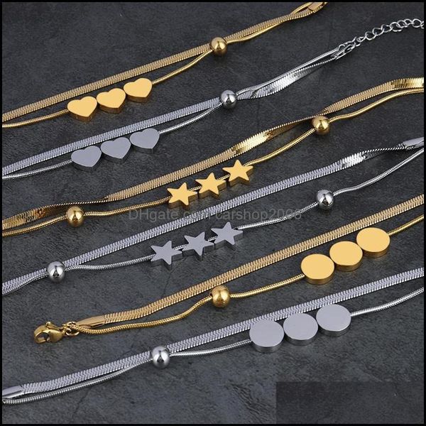 link, jewelrylink, chain stainless steel bracelets for women snake bracelet mti layer heart star bangle jewelry gift drop delivery 2021 s0b4, Black
link, jewelrylink, chain stainless steel bracelets for women snake bracelet mti layer heart star bangle jewelry gift drop delivery 2021 s0b4, Black