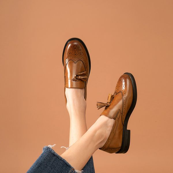 dress shoes brogues loafers women genuine calf leather shoes fringe waxing round toe slip-on lady footwear autumn handmade 27188, Black
dress shoes brogues loafers women genuine calf leather shoes fringe waxing round toe slip-on lady footwear autumn handmade 27188, Black