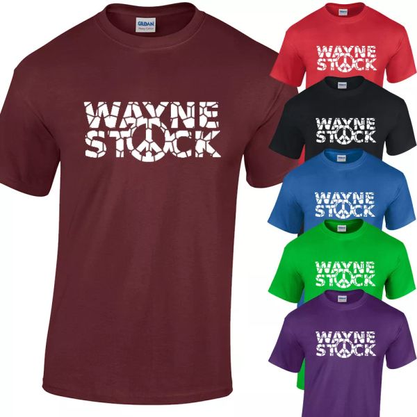 wayne action mens t-shirt festival grunge band 80's retro world movie, White;black