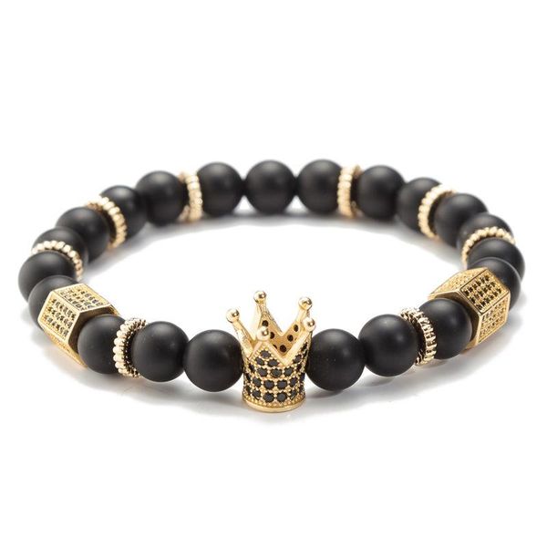 beaded, strands crown natural stone micro-inlay copper bracelet white zircon jewelry fashion women man, Black
beaded, strands crown natural stone micro-inlay copper bracelet white zircon jewelry fashion women man, Black