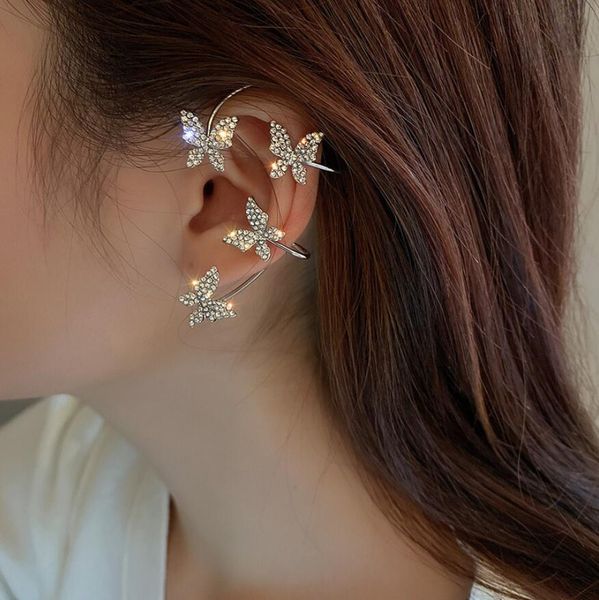 silver plated metal butterfly tassel ear clips charm without piercing for women sparkling zircon ear cuff clip earrings wedding jewelry, Golden
silver plated metal butterfly tassel ear clips charm without piercing for women sparkling zircon ear cuff clip earrings wedding jewelry, Golden