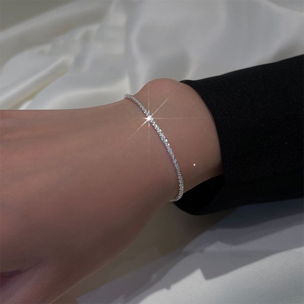 925 sterling silver sparkling glitter bracelet temperament women versatile starry chain girlfriend gift, Black
925 sterling silver sparkling glitter bracelet temperament women versatile starry chain girlfriend gift, Black