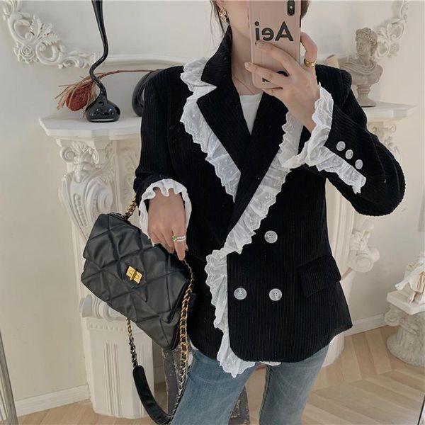 women's suits & blazers alien kitty office ladies notched collar women blazer double breasted thick corduroy coat 2021 fashion female s, White;black
women's suits & blazers alien kitty office ladies notched collar women blazer double breasted thick corduroy coat 2021 fashion female s, White;black