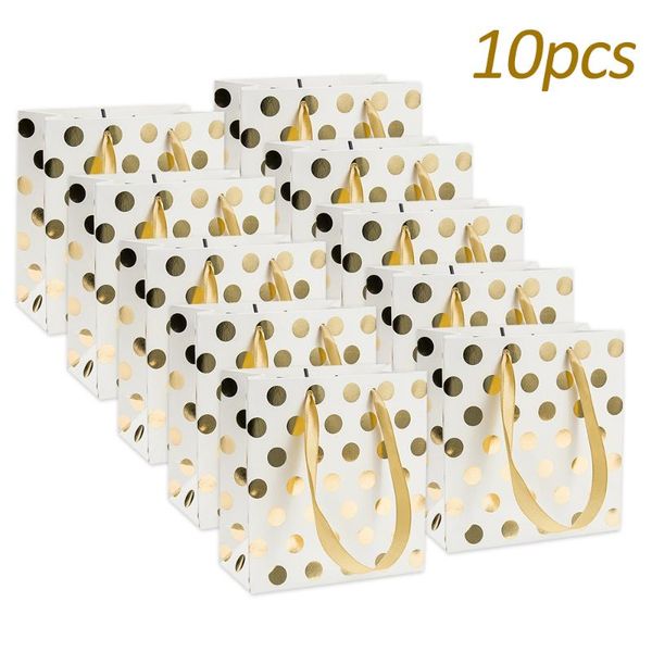 10pcs portable gift bag stamping wave dot paper mini golden for birthday and wedding wrap
10pcs portable gift bag stamping wave dot paper mini golden for birthday and wedding wrap