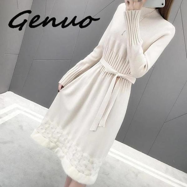 casual dresses sweet hem velvet trim knitted dress 2021 autumn winter women long sleeve turtleneck sashes bow slim ladies graceful ol clothe, Black;gray
casual dresses sweet hem velvet trim knitted dress 2021 autumn winter women long sleeve turtleneck sashes bow slim ladies graceful ol clothe, Black;gray