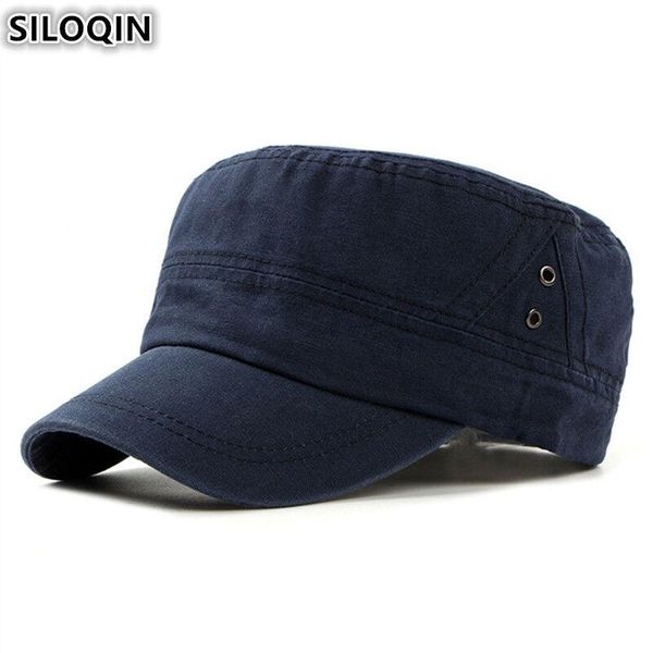 Men's Simple Casual Flat Top Cap 100% Cotton Material Military Hats Adjustable Size Male Bone Snapback Visor Dad's Hat Wide Brim, Blue;gray
Men's Simple Casual Flat Top Cap 100% Cotton Material Military Hats Adjustable Size Male Bone Snapback Visor Dad's Hat Wide Brim, Blue;gray