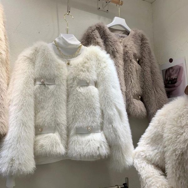 women's fur & faux women 2021 autumn winter jackets female o-neck loose overcoats ladies long sleeve warm patchwork outwears m593, Black
women's fur & faux women 2021 autumn winter jackets female o-neck loose overcoats ladies long sleeve warm patchwork outwears m593, Black