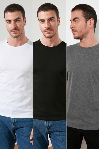 multi color men's basic slim fit 3 pack t-shirt tmnss19bo0007 t-shirts, White;black
multi color men's basic slim fit 3 pack t-shirt tmnss19bo0007 t-shirts, White;black