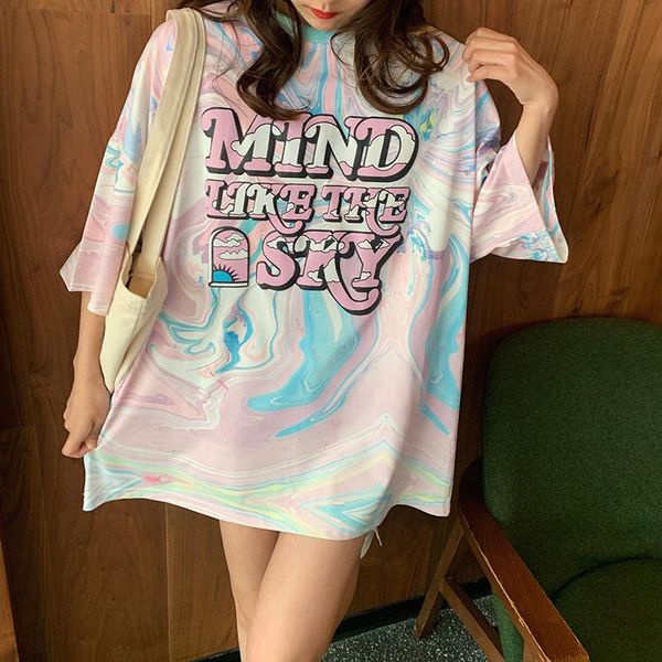 water texture letter print graphic t shirts women o neck short sleeve casual sweet girls student korean fashion shirt summer women's t-, White
water texture letter print graphic t shirts women o neck short sleeve casual sweet girls student korean fashion shirt summer women's t-, White