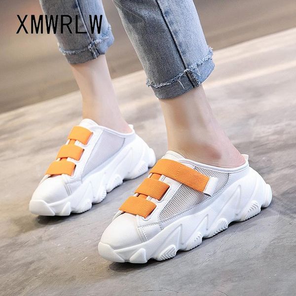 slippers xmwrlw women casual genuine leather half shoes 2021 summer breathable mesh high heels hook loop female shoe, Black
slippers xmwrlw women casual genuine leather half shoes 2021 summer breathable mesh high heels hook loop female shoe, Black