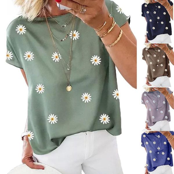 women's t-shirt summer 2021 women fashion daisy print o-neck short sleeve t-shirts ladies casual loose t shirts streetwear plus size, White
women's t-shirt summer 2021 women fashion daisy print o-neck short sleeve t-shirts ladies casual loose t shirts streetwear plus size, White