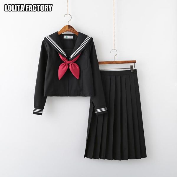 two piece dress summer short/long sleeve uniforms japanese studend school uniform women girls black sailors suit pleated skirt sets, White
two piece dress summer short/long sleeve uniforms japanese studend school uniform women girls black sailors suit pleated skirt sets, White