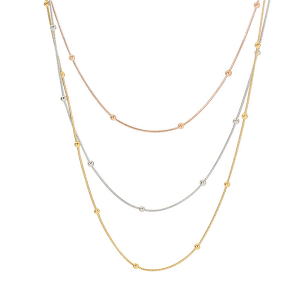 chains 316l stainless steel anti-fading round bead chain three layered wear titanium necklace for women, Silver
chains 316l stainless steel anti-fading round bead chain three layered wear titanium necklace for women, Silver