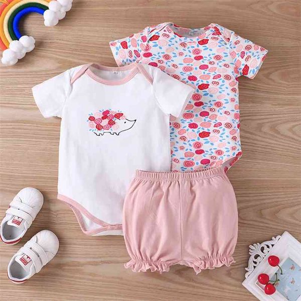 summer style children sets casual short sleeve o neck print floral rompers striped shorts 2pcs child clothes 3m-24m 210629, White
summer style children sets casual short sleeve o neck print floral rompers striped shorts 2pcs child clothes 3m-24m 210629, White