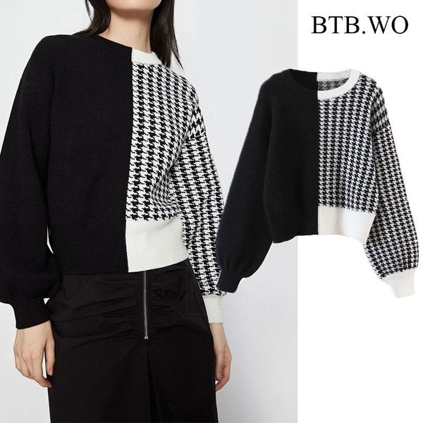 women's sweaters btb.wo women fashion autumn winter simple sweater causal round neck patchwork knitted for pullover, White;black
women's sweaters btb.wo women fashion autumn winter simple sweater causal round neck patchwork knitted for pullover, White;black