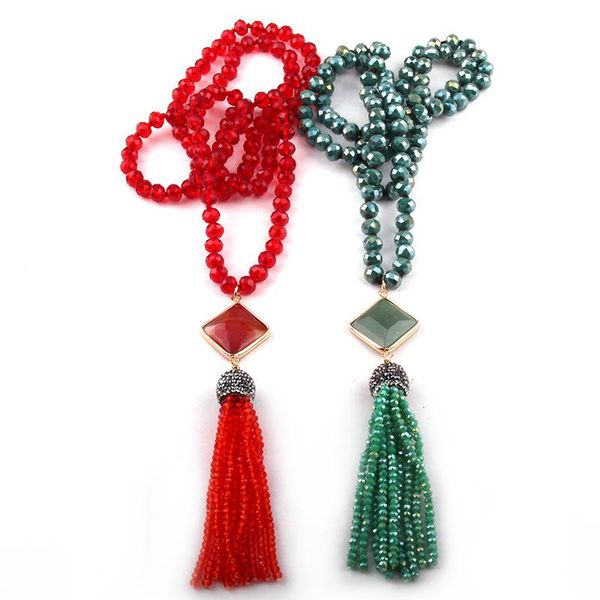 pendant necklaces fashion bohemian jewelry red/green glass crystal knotted tassel for women ethnic necklace, Silver
pendant necklaces fashion bohemian jewelry red/green glass crystal knotted tassel for women ethnic necklace, Silver