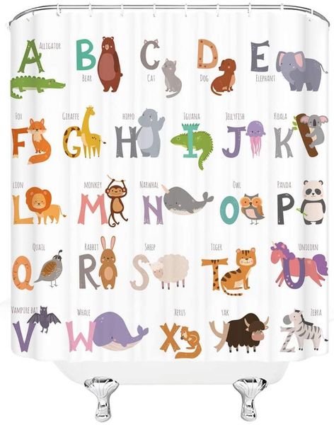 nursery shower curtain kids playroom decor cartoon animals with alphabet from letter a to z pattern datailed art print,waterproo curtains
nursery shower curtain kids playroom decor cartoon animals with alphabet from letter a to z pattern datailed art print,waterproo curtains