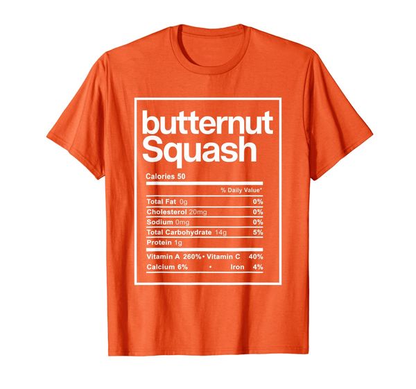 butternut squash nutrition facts funny thanksgiving t-shirt, White;black