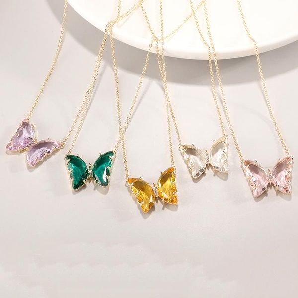 chains fashion glass crystal butterfly pendant necklace for women gold color clavicle chain choker jewelry gifts, Silver
chains fashion glass crystal butterfly pendant necklace for women gold color clavicle chain choker jewelry gifts, Silver