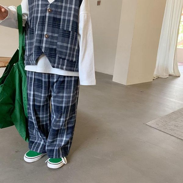 trousers 2021 autumn korean boys college style children's pants plaid trouser for promotion 6-14, Blue
trousers 2021 autumn korean boys college style children's pants plaid trouser for promotion 6-14, Blue