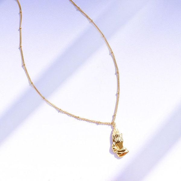 pendant necklaces prayer hands folded in shape design necklace stainless steel clavicle chain religious gift for women accessories jewelry, Silver
pendant necklaces prayer hands folded in shape design necklace stainless steel clavicle chain religious gift for women accessories jewelry, Silver