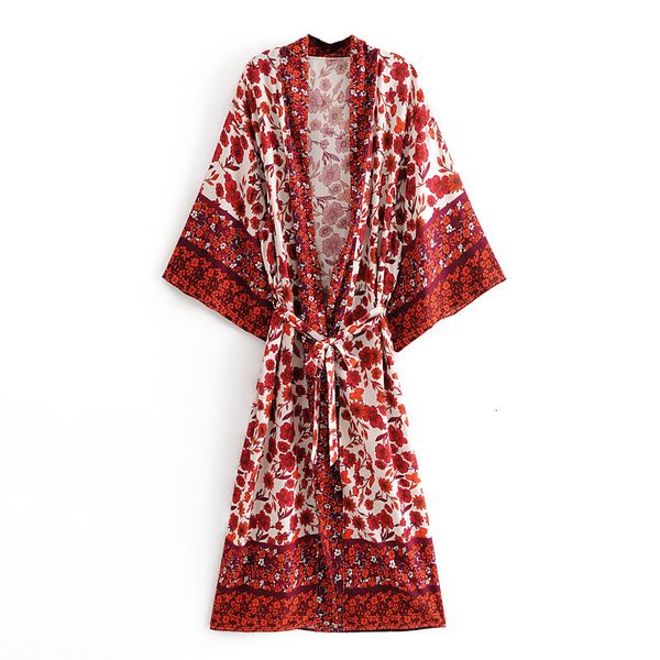 women's blouses & shirts 3 colors women long robe kimono cardigan summer floral print bohemian sashes maxi beach boho shirt loose, White
women's blouses & shirts 3 colors women long robe kimono cardigan summer floral print bohemian sashes maxi beach boho shirt loose, White