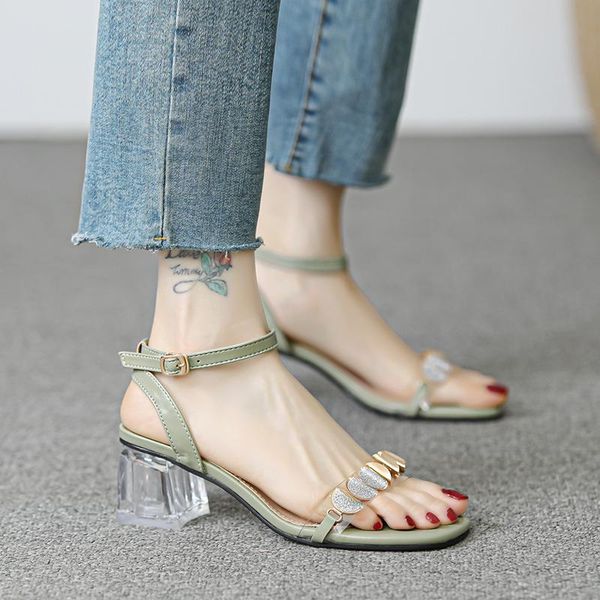 sandals summer high heel women bling upper transparent office ladies pumps buckle design casual shoes, Black
sandals summer high heel women bling upper transparent office ladies pumps buckle design casual shoes, Black