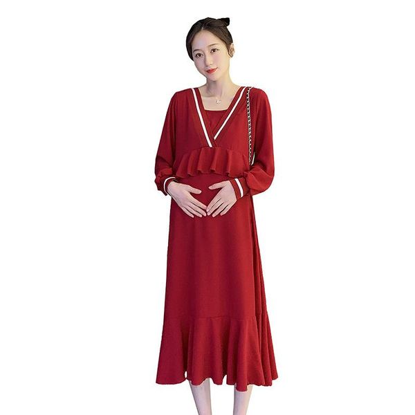 elegant slim loose clothes for pregnant women ties waist spring pregnancy autumn korean fashion maternity long party dress dresses, White
elegant slim loose clothes for pregnant women ties waist spring pregnancy autumn korean fashion maternity long party dress dresses, White