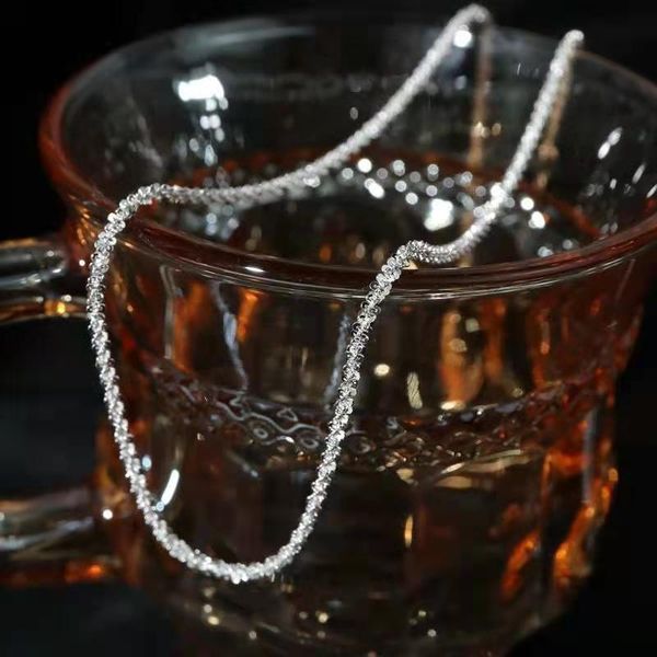 925 silver super fairy sparkling clavicle bracelet plain naked personalized necklace net red wind neck chain female, Black
925 silver super fairy sparkling clavicle bracelet plain naked personalized necklace net red wind neck chain female, Black