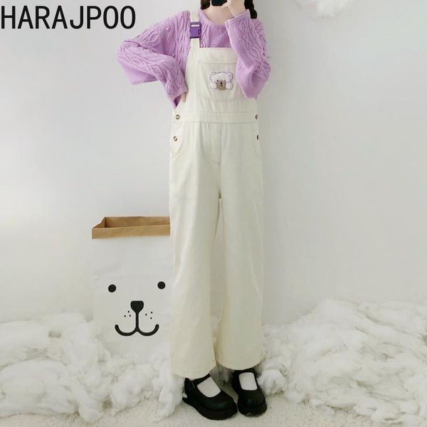 woman pants 2021 spring japanese style ins cute little bear embroidery kawaii loose straight casual female overalls women's & capris, Black;white
woman pants 2021 spring japanese style ins cute little bear embroidery kawaii loose straight casual female overalls women's & capris, Black;white