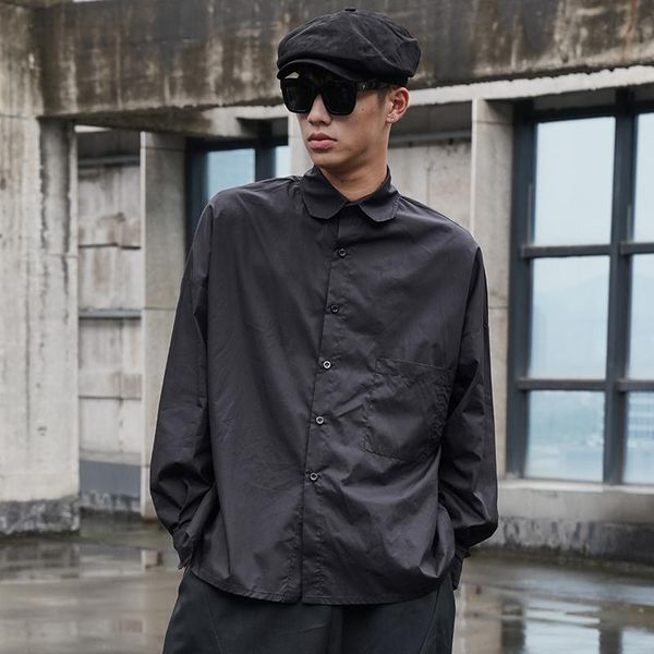 men's casual shirts big pocket design classic simple dark all-match shoulder loose and large black long-sleeve shirt, White;black
men's casual shirts big pocket design classic simple dark all-match shoulder loose and large black long-sleeve shirt, White;black