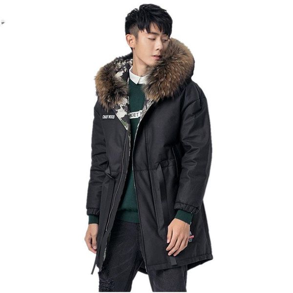 men's leather & faux genuine jacket winter men cow duck down jackets mens raccoon fur collar long coat z1818185 my1239, Black
men's leather & faux genuine jacket winter men cow duck down jackets mens raccoon fur collar long coat z1818185 my1239, Black